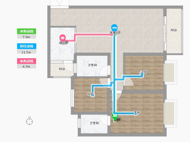 贵州省-贵阳市-中环国际-83.49-户型库-动静线