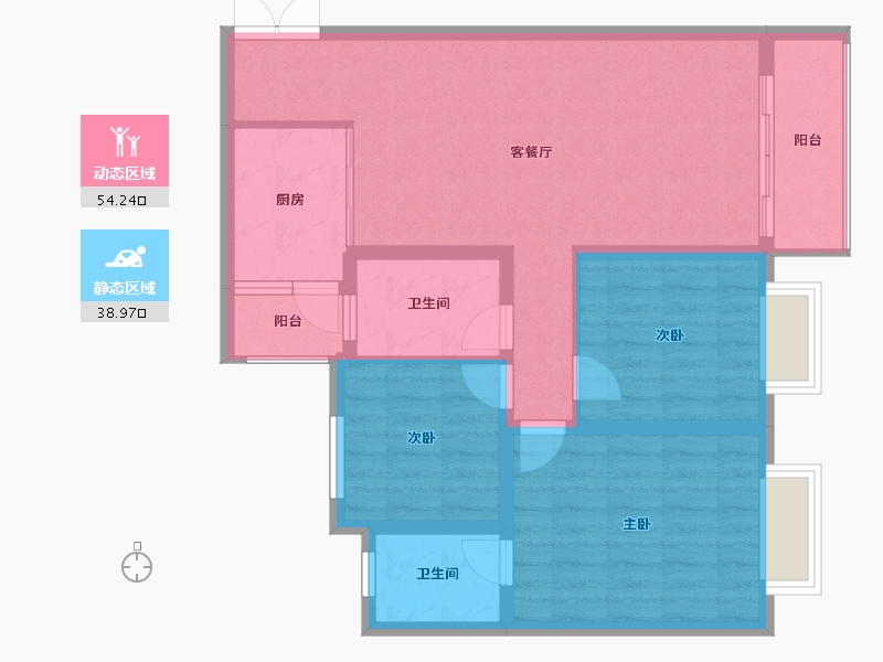 贵州省-贵阳市-中环国际-83.49-户型库-动静分区