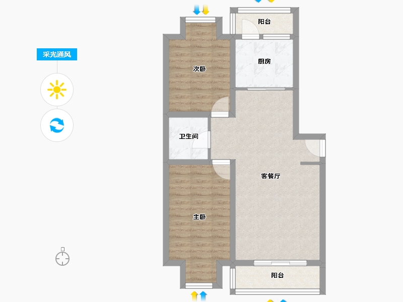 北京-北京市-北京人家-69.22-户型库-采光通风