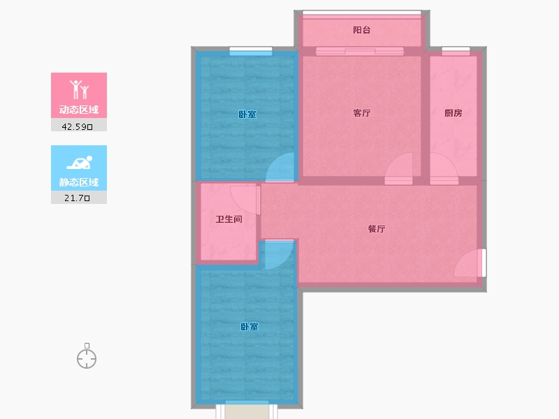 北京-北京市-京粮悦谷-56.54-户型库-动静分区