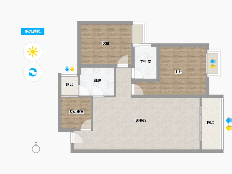 四川省-成都市-温哥华南苑-80.08-户型库-采光通风