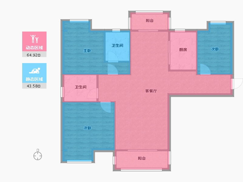 湖北省-武汉市-水墨江郡-97.60-户型库-动静分区