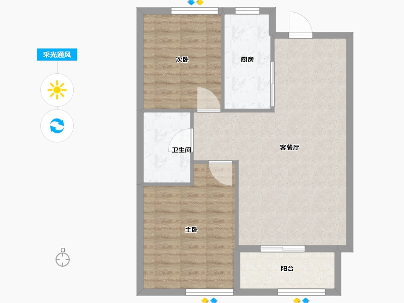 黑龙江省-佳木斯市-山水家园-73.00-户型库-采光通风