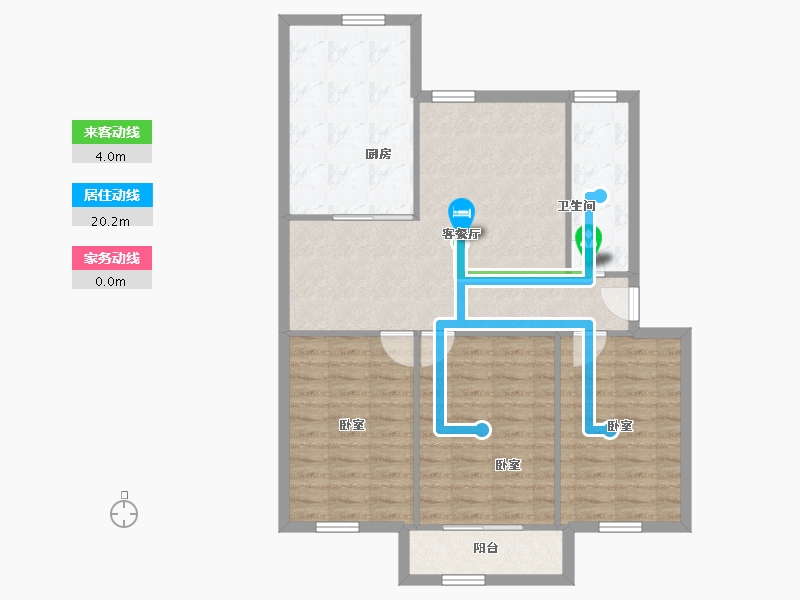 陕西省-咸阳市-秦宝小区东区-90.58-户型库-动静线