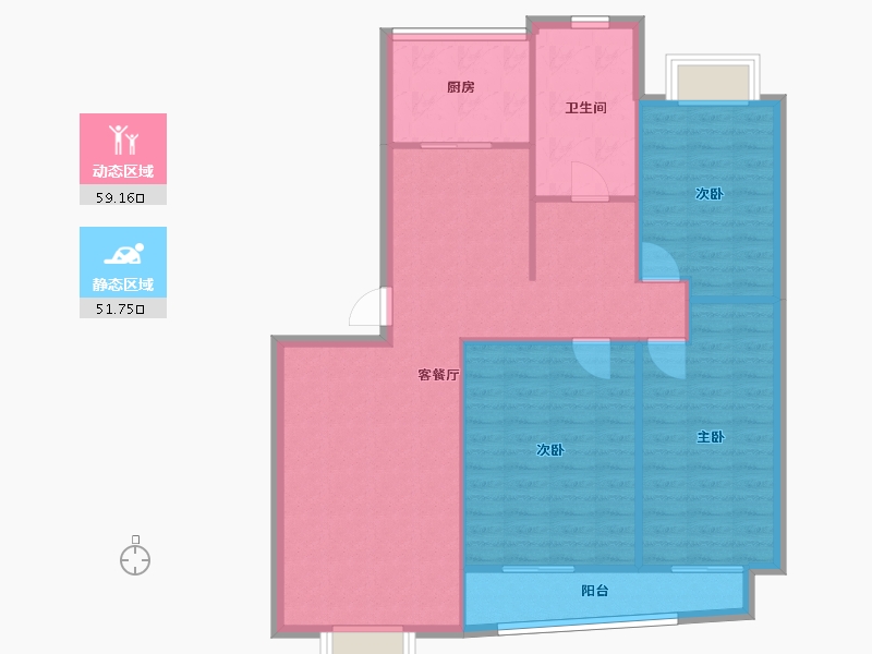 山东省-淄博市-凯瑞溪园-91.22-户型库-动静分区