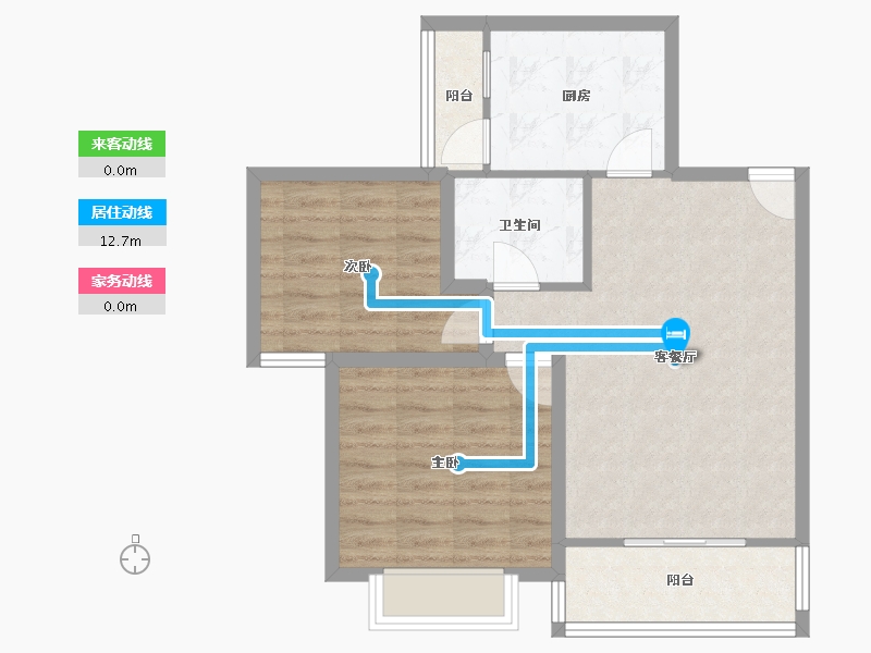 贵州省-贵阳市-德润小区-67.20-户型库-动静线