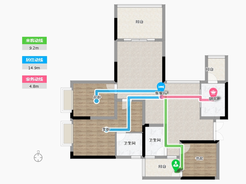 贵州省-贵阳市-中环国际-122.00-户型库-动静线