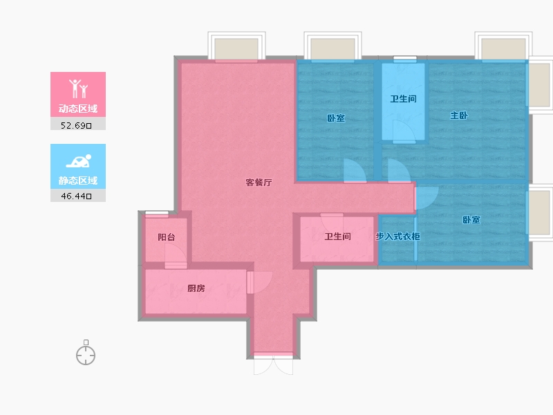 北京-北京市-嘉铭桐城-F区-128.00-户型库-动静分区