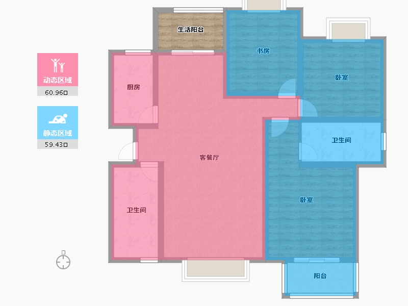 陕西省-安康市-百盛新里城-112.81-户型库-动静分区