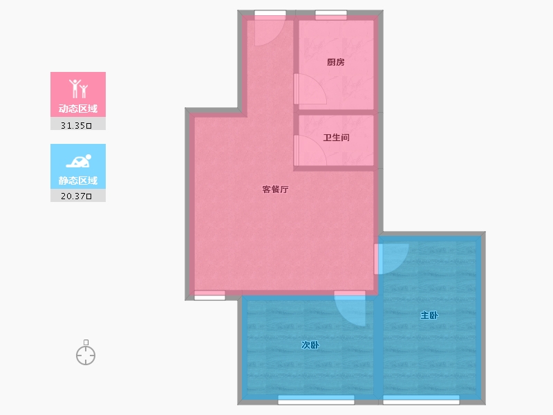 山东省-青岛市-宜昌馨苑-45.75-户型库-动静分区