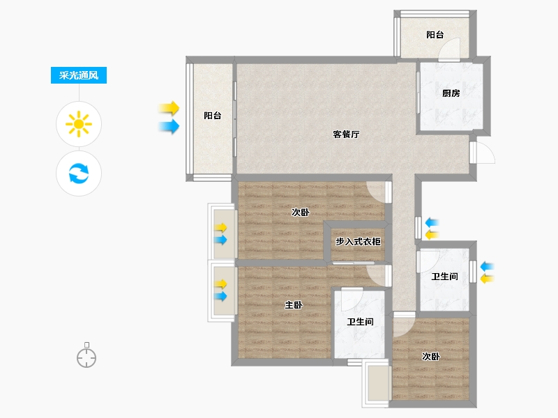 四川省-成都市-温哥华南苑-92.14-户型库-采光通风