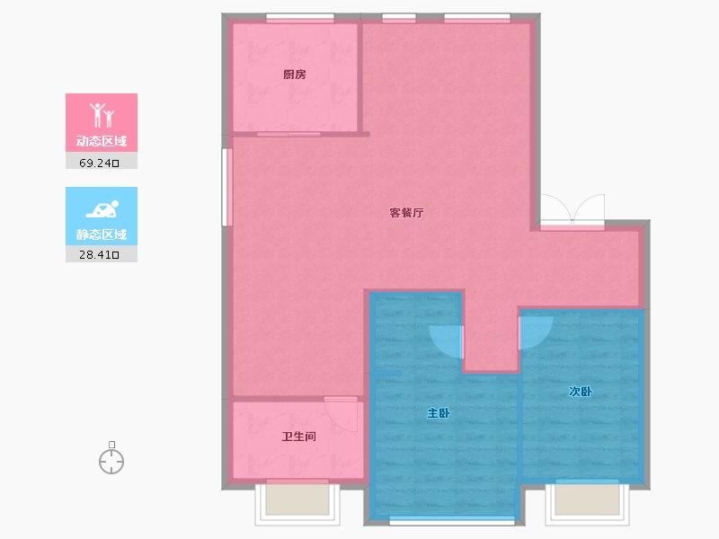 湖北省-恩施土家族苗族自治州-焦社区-96.00-户型库-动静分区