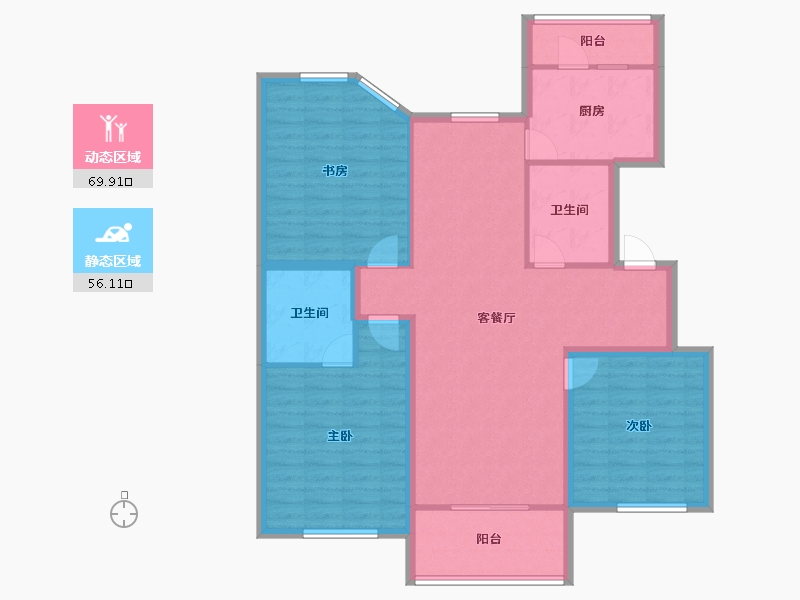 黑龙江省-哈尔滨市-学伟国际城-113.98-户型库-动静分区