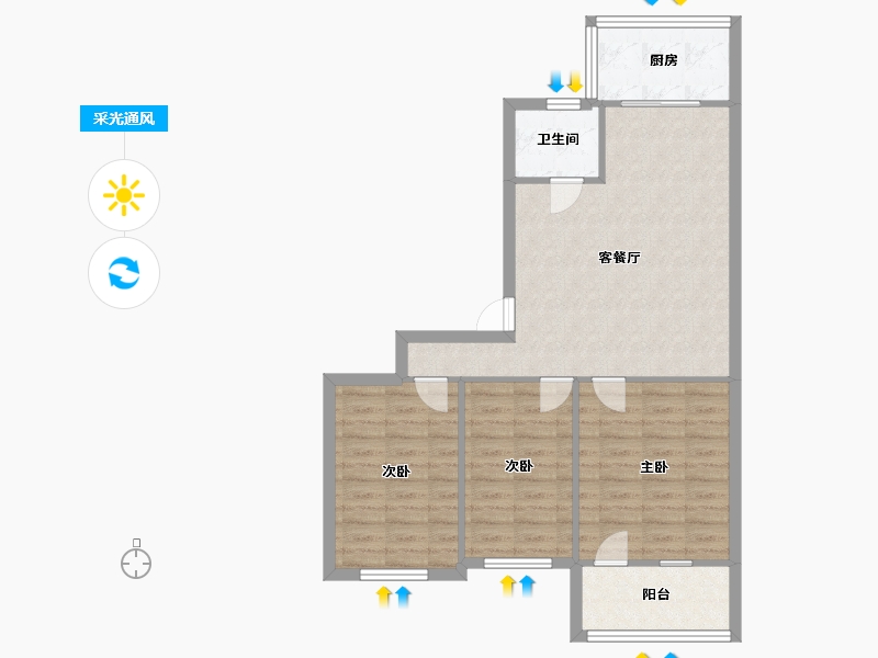 山东省-济南市-南全福老东区-77.00-户型库-采光通风