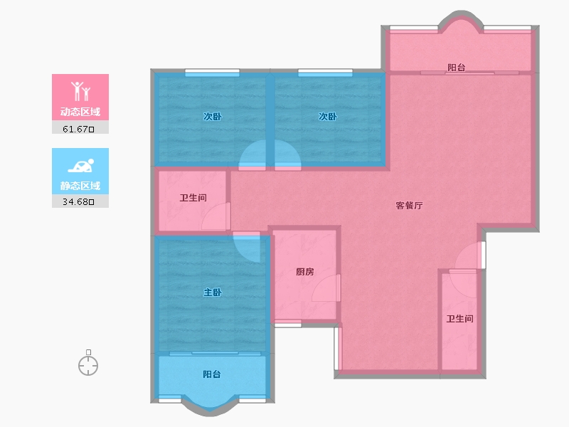 山东省-济南市-百花小区-86.30-户型库-动静分区