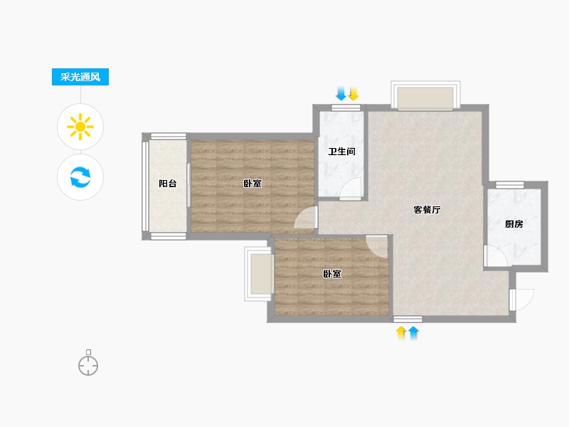 青海省-西宁市-陕安丰登小区-74.18-户型库-采光通风