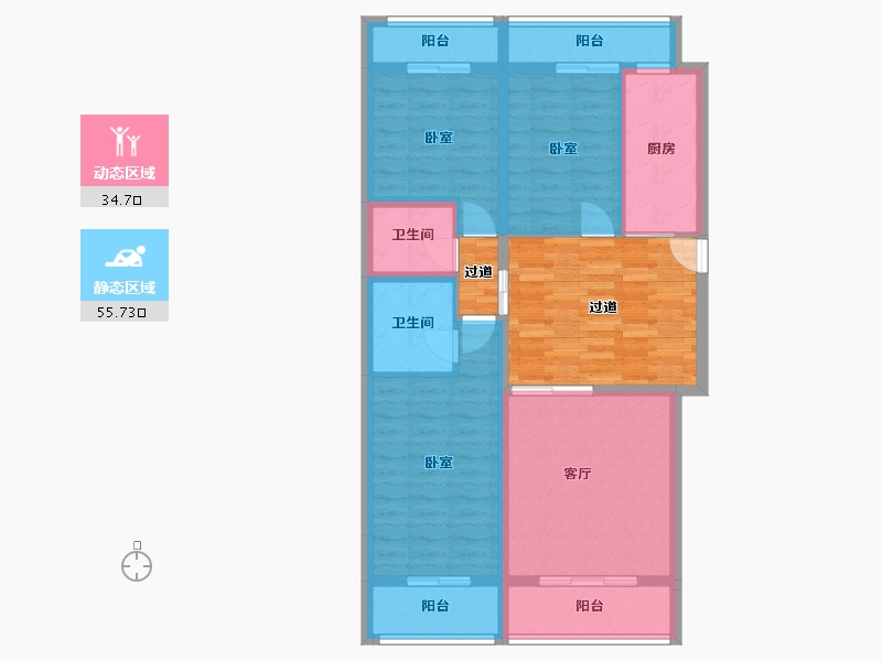 北京-北京市-梧桐苑-97.24-户型库-动静分区