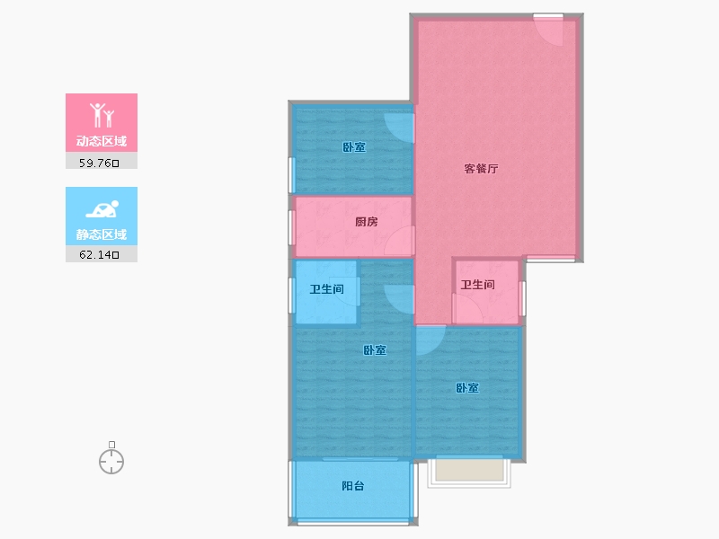 青海省-西宁市-陕安丰登小区-112.80-户型库-动静分区