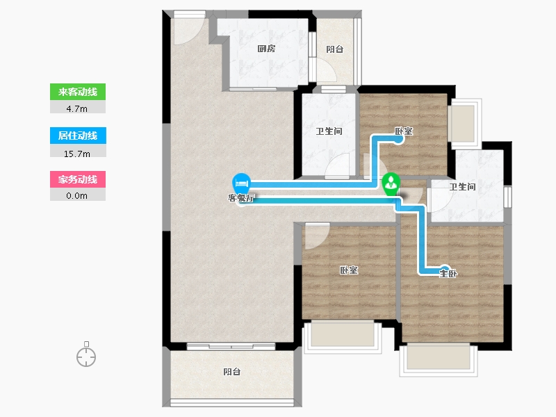 广东省-阳江市-恒隆御景山庄-95.37-户型库-动静线