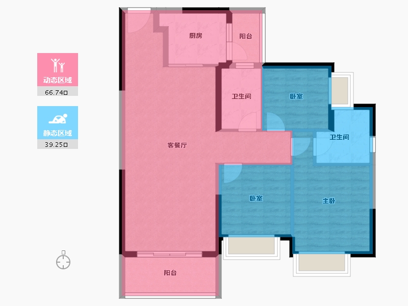 广东省-阳江市-恒隆御景山庄-95.37-户型库-动静分区