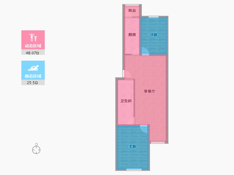 北京-北京市-龙锦苑东四区-65.64-户型库-动静分区