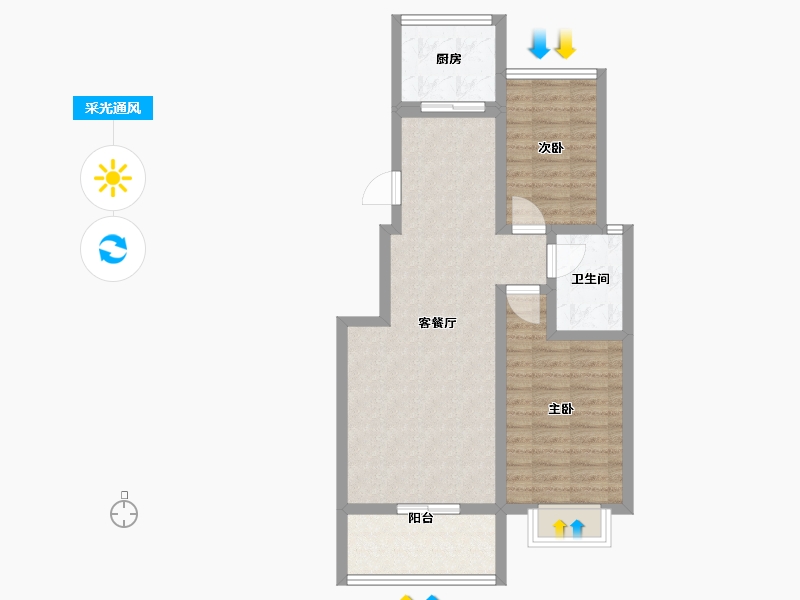 河南省-商丘市-珠江豪庭-70.00-户型库-采光通风