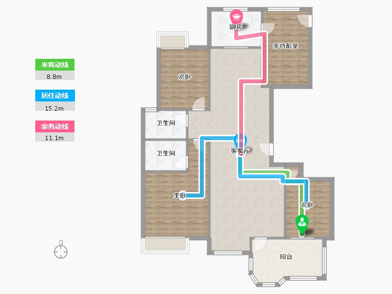 浙江省-嘉兴市-秋江花苑-128.79-户型库-动静线