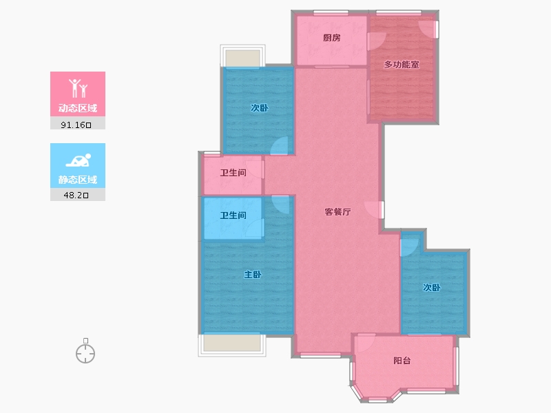 浙江省-嘉兴市-秋江花苑-128.79-户型库-动静分区