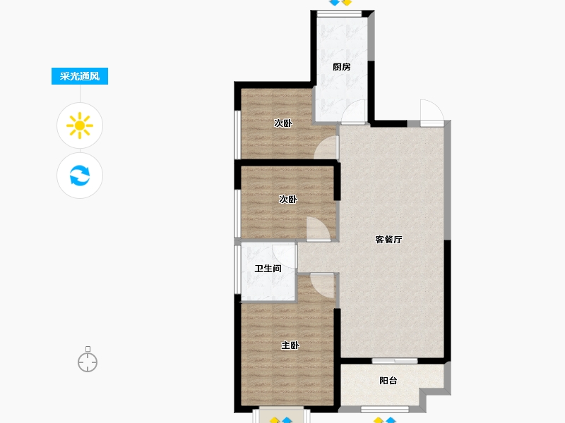 辽宁省-抚顺市-恒大华府-96.00-户型库-采光通风