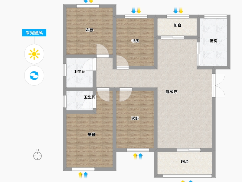 河南省-商丘市-祥和苑-121.01-户型库-采光通风