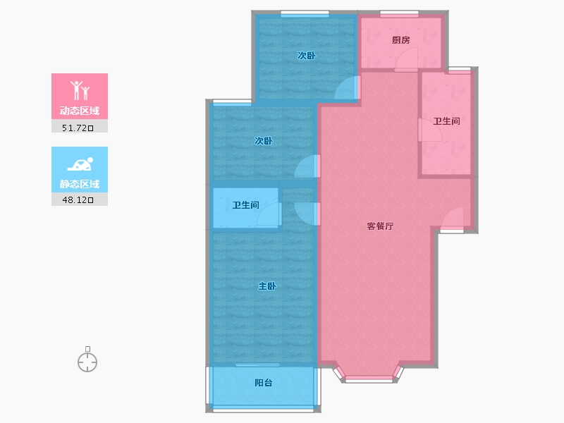 四川省-成都市-欣民苑-89.55-户型库-动静分区