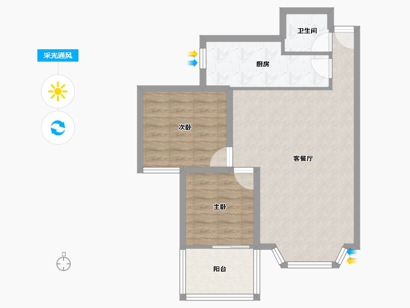 四川省-成都市-欣民苑-64.26-户型库-采光通风