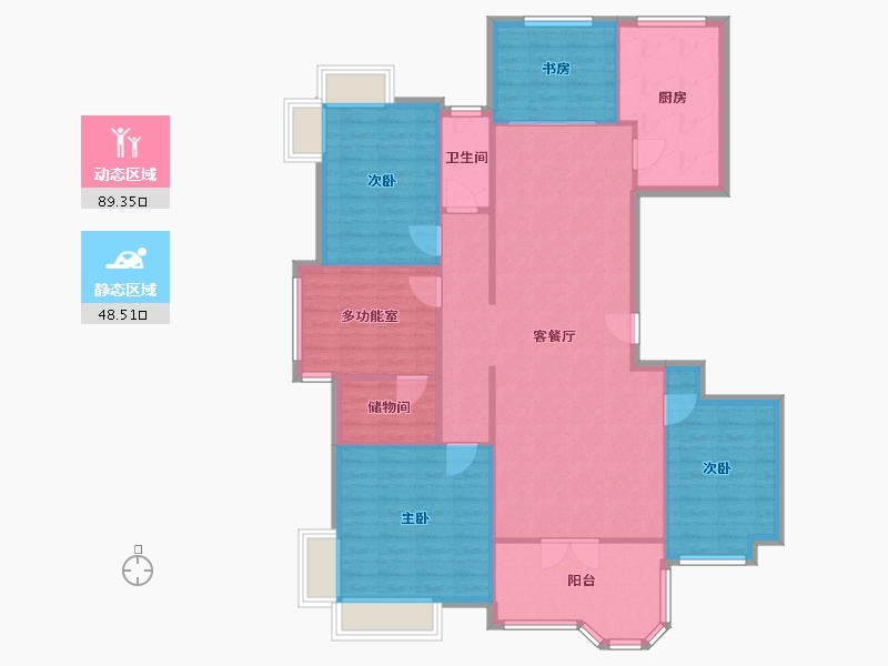 浙江省-嘉兴市-秋江花苑-126.53-户型库-动静分区