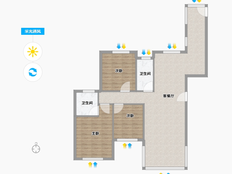 湖南省-常德市-华电新城-99.00-户型库-采光通风