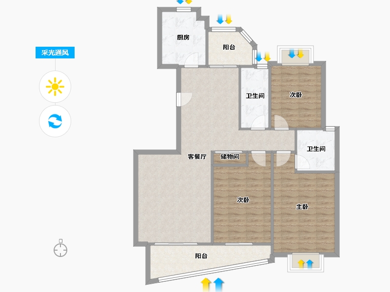 江苏省-无锡市-红山花园-109.65-户型库-采光通风