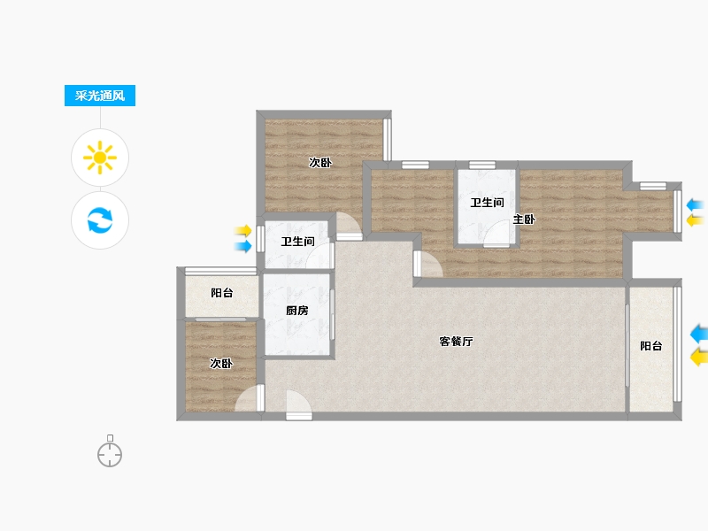 四川省-成都市-温哥华南苑-96.14-户型库-采光通风