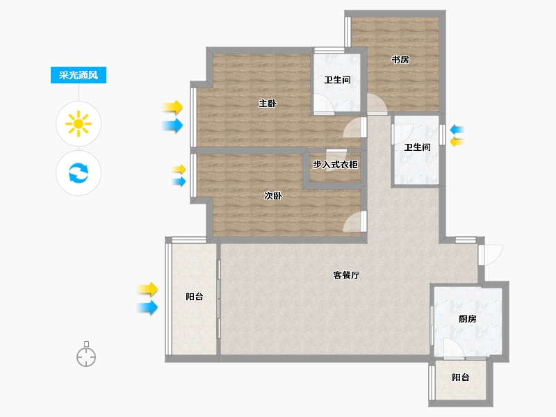 四川省-成都市-温哥华南苑-118.17-户型库-采光通风