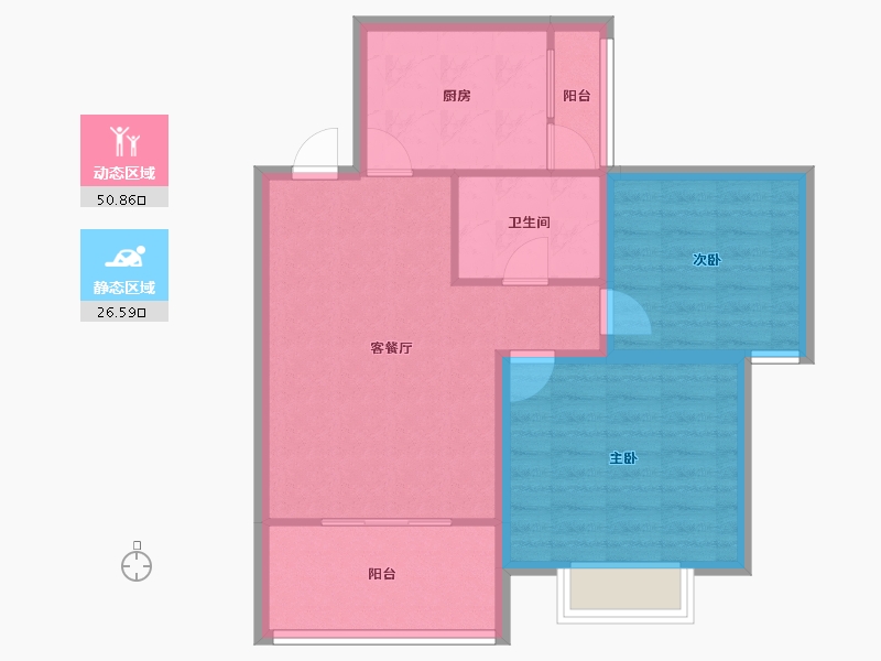 贵州省-贵阳市-德润小区-69.51-户型库-动静分区