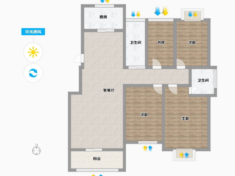 河南省-商丘市-珠江豪庭-124.00-户型库-采光通风