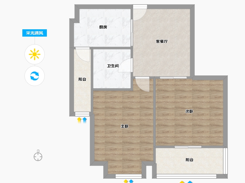 江苏省-无锡市-新惠家园-62.24-户型库-采光通风