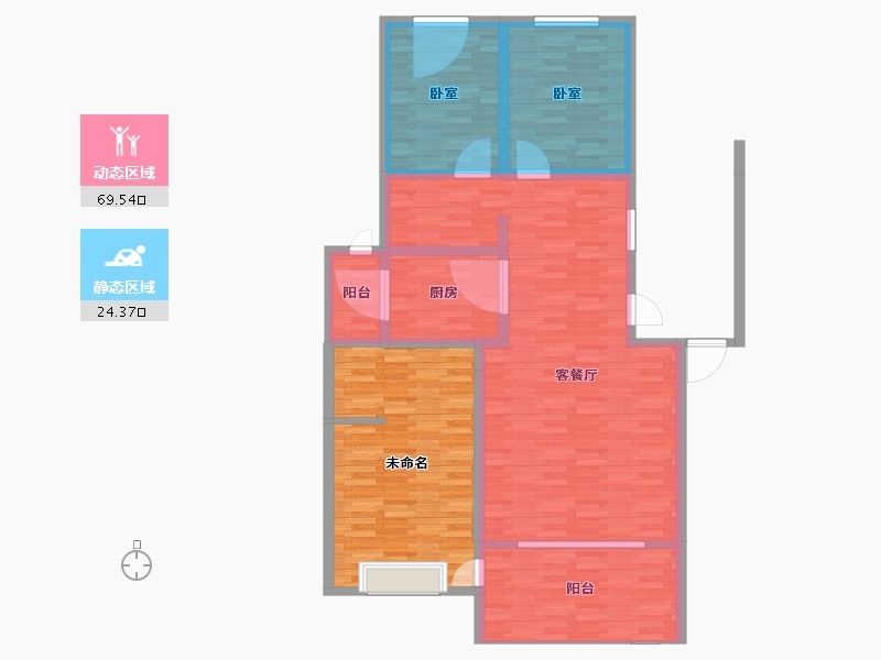 四川省-成都市-三和南庭-107.21-户型库-动静分区