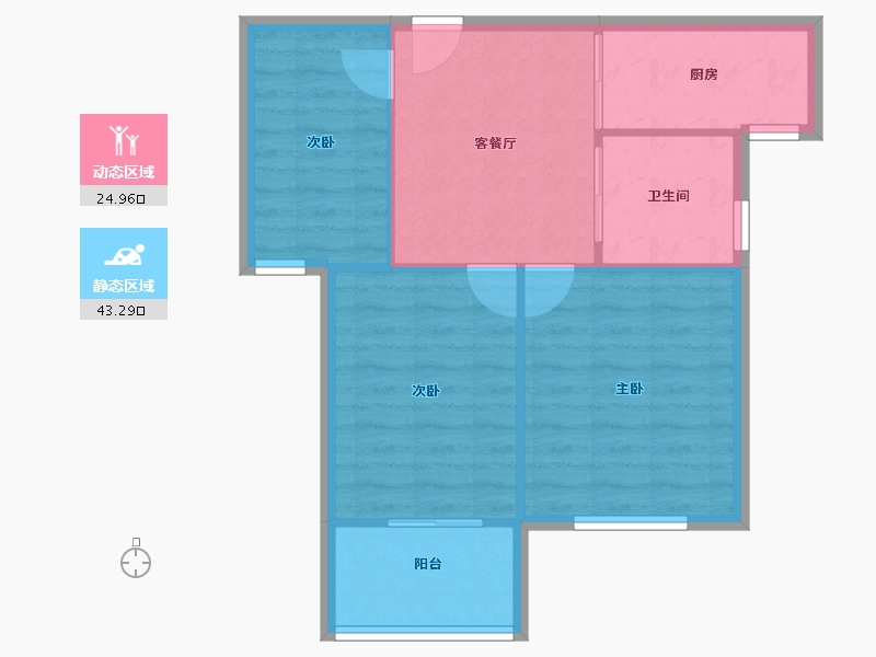 江苏省-无锡市-扬名花园-61.99-户型库-动静分区