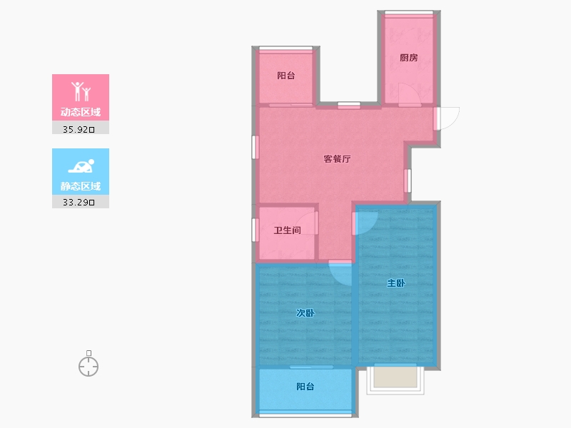 浙江省-嘉兴市-嘉华春晓-61.20-户型库-动静分区