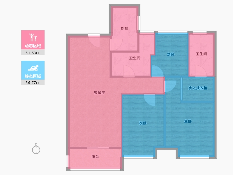 江苏省-无锡市-蓝光雍锦里-79.97-户型库-动静分区