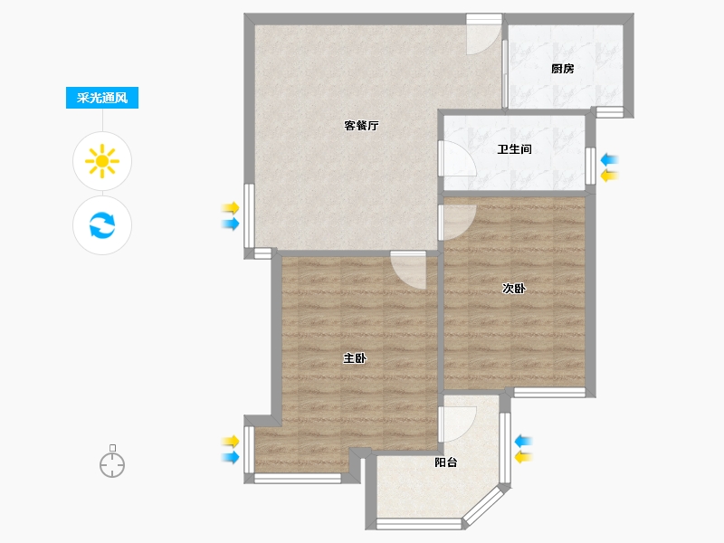 江苏省-无锡市-南湖家园-71.99-户型库-采光通风