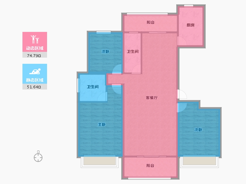 浙江省-嘉兴市-嘉华春晓-114.17-户型库-动静分区