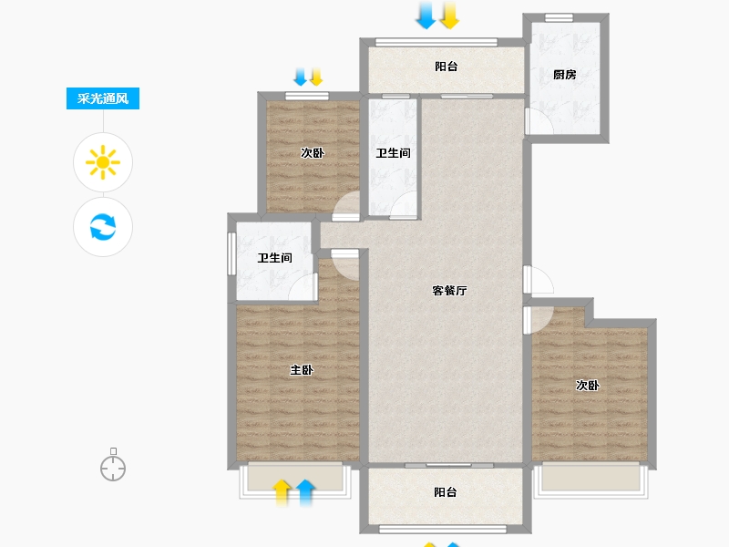 浙江省-嘉兴市-嘉华春晓-114.17-户型库-采光通风