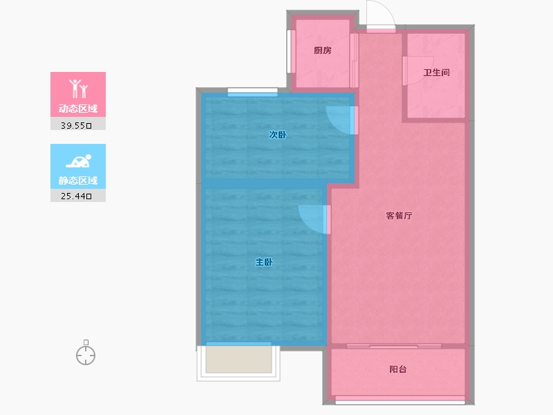 浙江省-嘉兴市-百合春天-57.91-户型库-动静分区