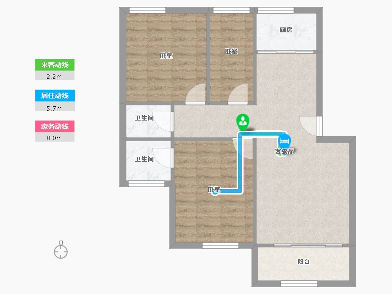 福建省-厦门市-沧一小区-72.67-户型库-动静线