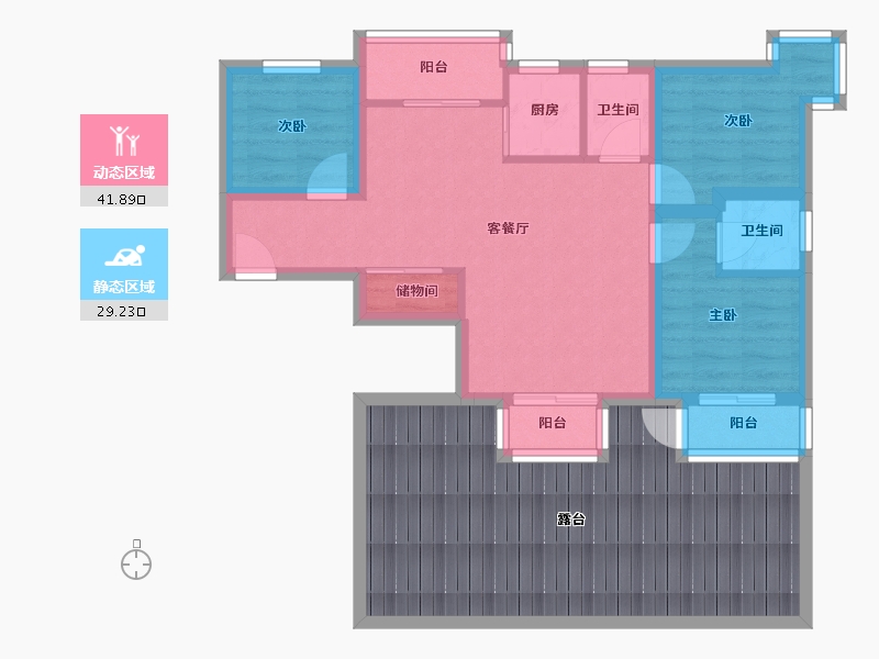 北京-北京市-垡头翠成馨园-91.95-户型库-动静分区